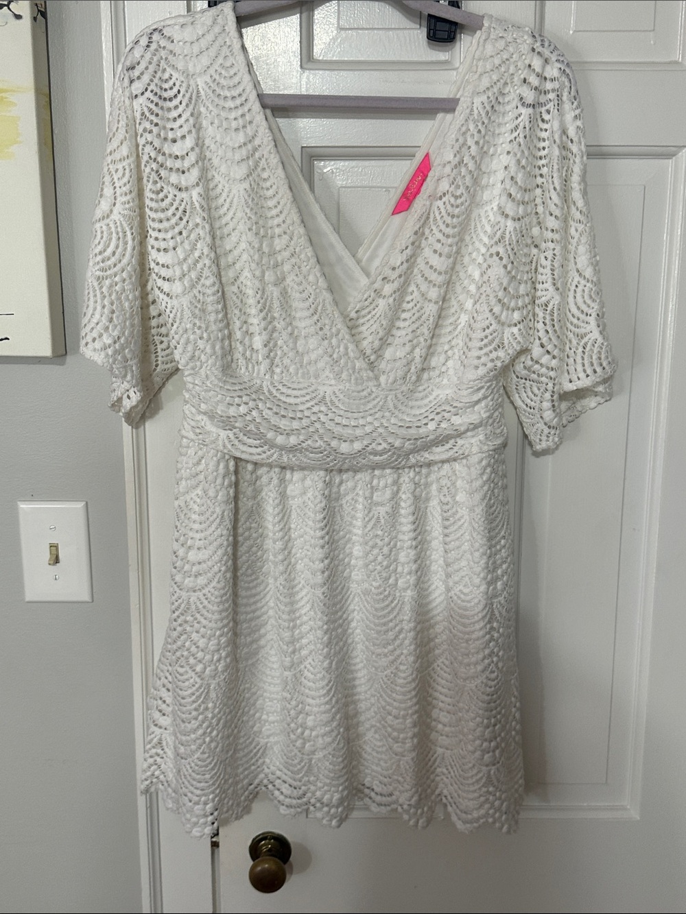 Lilly Pulitzer white lace Parigi Skort Romper size medium